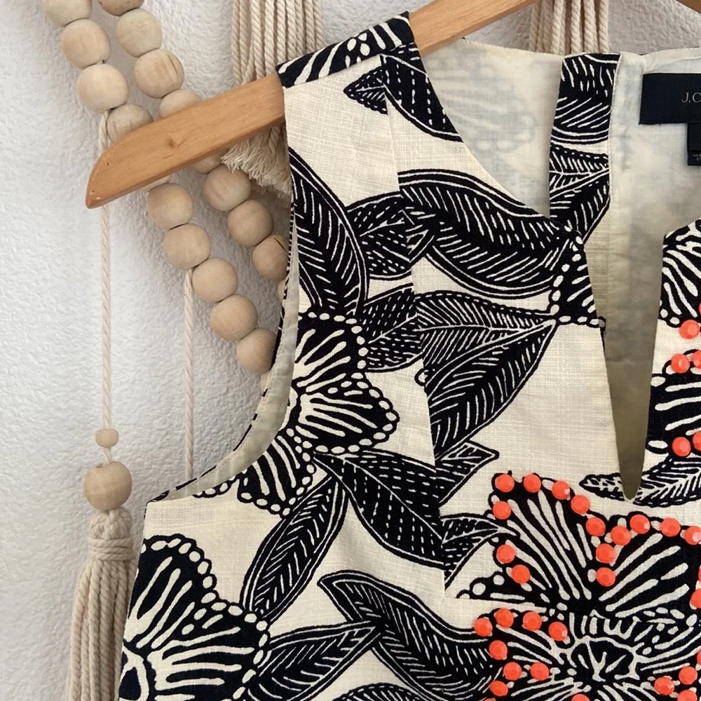 J. Crew beaded sleeveless top embellished structured tank spring vacation size 2 - Picture 3 of 16